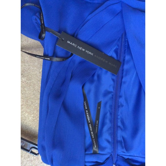 NWT Marc New York Dress Chiffon Halter Fit Flare Dress size 8 violet blue - Picture 6 of 6